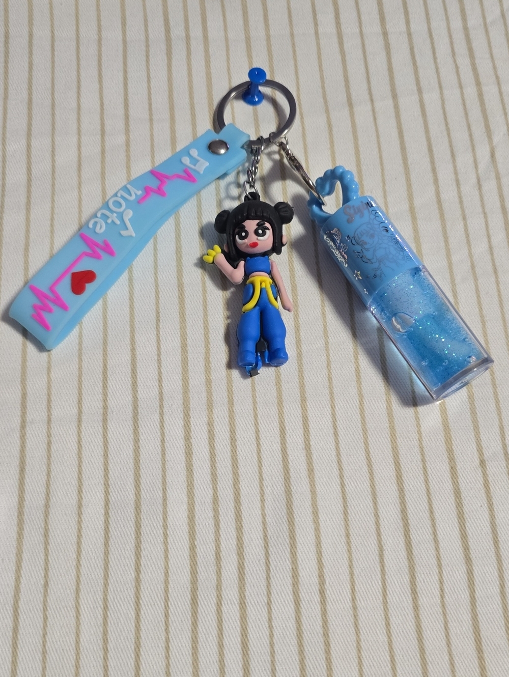 K- Pop Demon Hinters Note Keychain with Figurine And Lip Gloss
